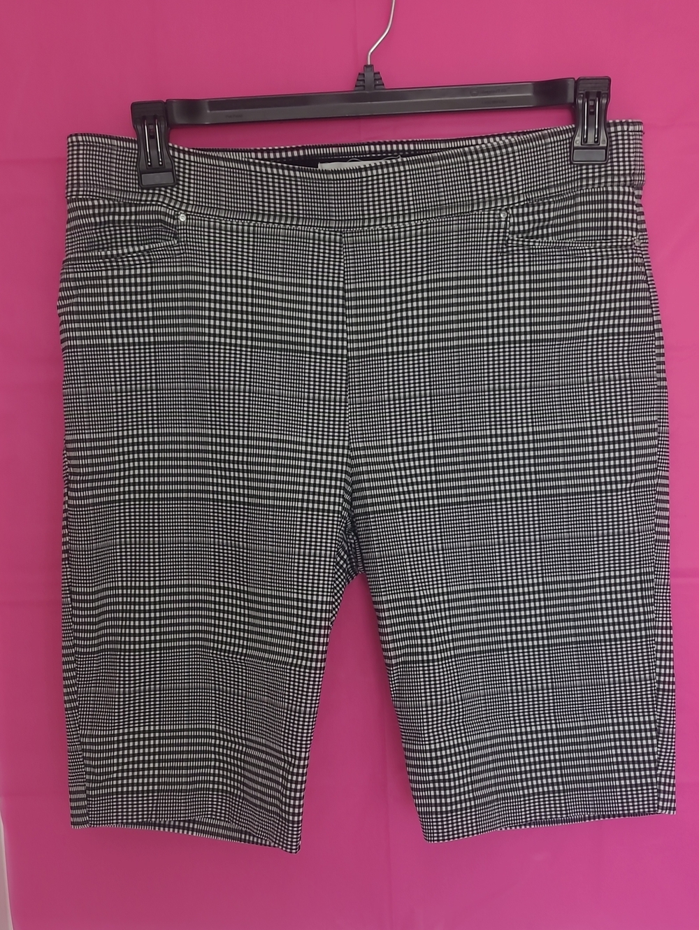 Madison Black and White Glen Plaid Shorts